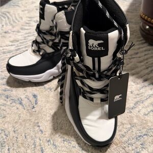 Sorel Women's Black and White High-Top Sneakers